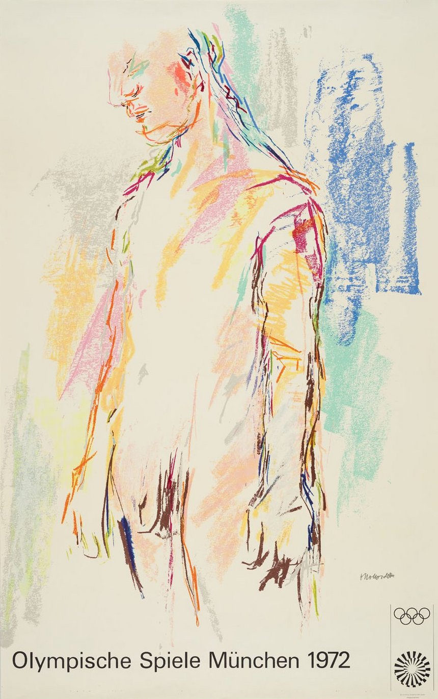 Plakat eines skizzierten Menschen in verschiedenen Farbtönen